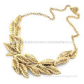 Exquisite Gold-plated Leaf Necklaces with Adjustable Lobster Claw Clasp